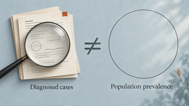 Conceptual illustration distinguishing diagnosed food-allergen cases from population prevalence.