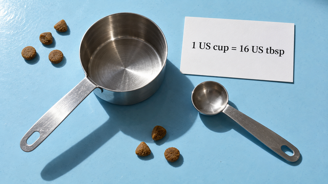 A US cup and tablespoon measure accompany the conversion 1 US cup = 16 US tbsp.