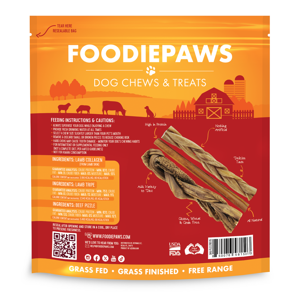 Back of the 15-count variety pack bag with feeding instructions, ingredients, and guaranteed analysis