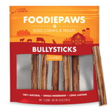 FoodiePaws 6-Inch Jumbo Bully Sticks — 5 Pack resealable bag