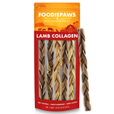 FoodiePaws 12-Inch Lamb Collagen Sticks — 5 Pack resealable bag