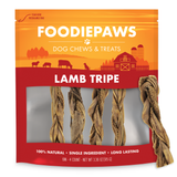 FoodiePaws 6-Inch Lamb Tripe Sticks — 4 Pack resealable bag