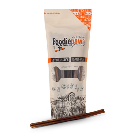 12" Standard Bully Sticks - All Natural Premium Grade, Odor Free